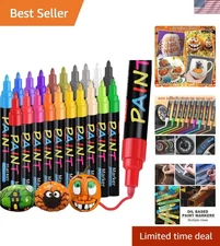 20-Color Oil-Based Paint Marker Set - Fade Resistant, Perfect for Kids & Adults
