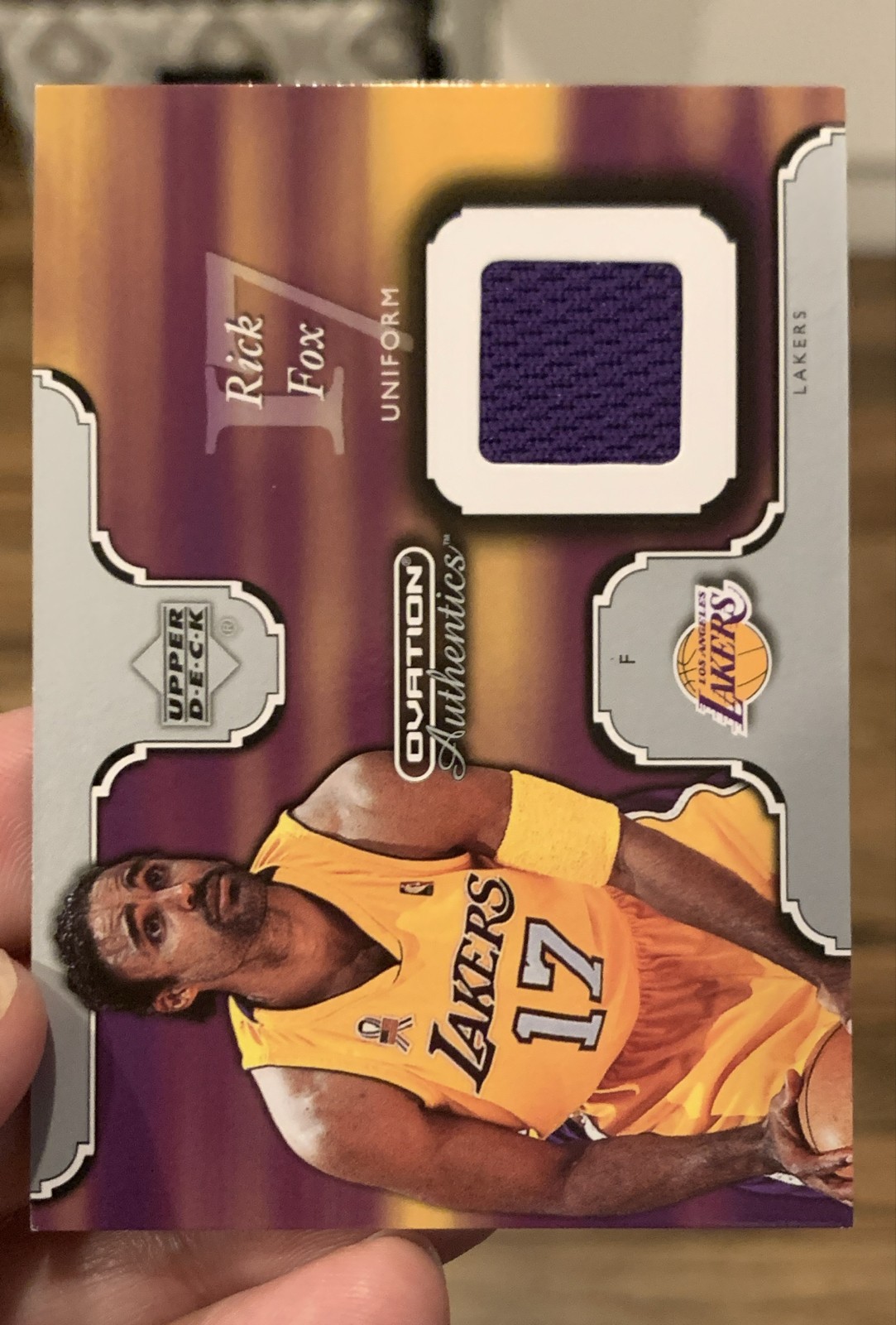 2002-03 Upper Deck Ovation - Authentics Rick Fox #RF-U Uniform (MEM) LA LAKERS 