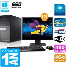 PC tour DELL 9020 Core I3-4130 RAM 4Go Scheibe 480 GB SSD Wifi W7 Bildschirm 27