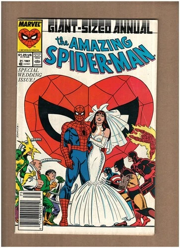 Amazing Spider-Man Annual #21 NEWSSTAND Marvel 1987 Wedding Mary Jane VG+ 4.5