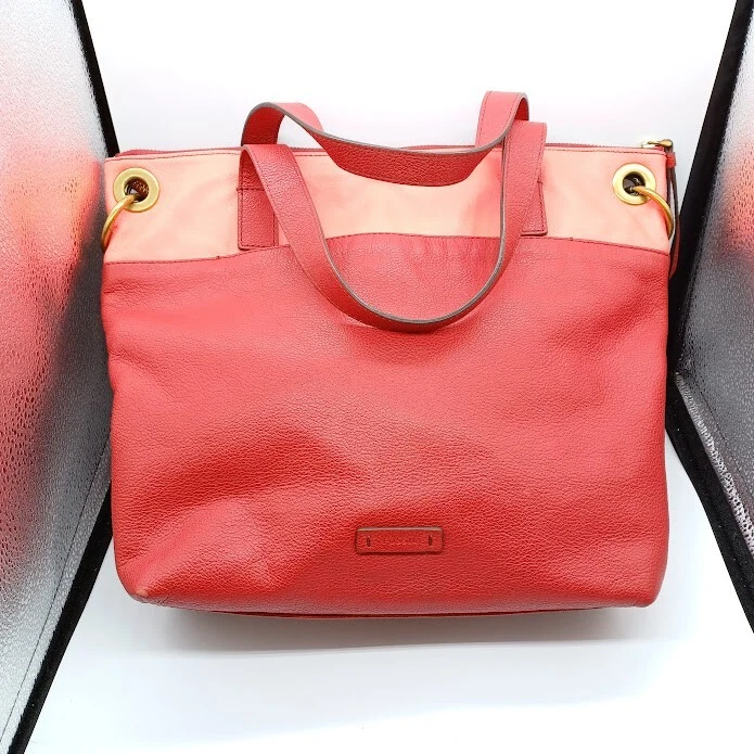 Leather Tote Bag With Large Outside Pocket. 4 Colors 