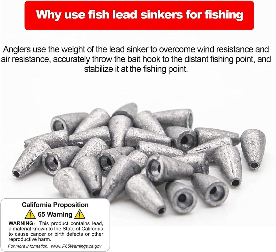 50pcs Fishing Weight Sinkers, Lead Worm Weights Sinkers for 0.07oz eBay