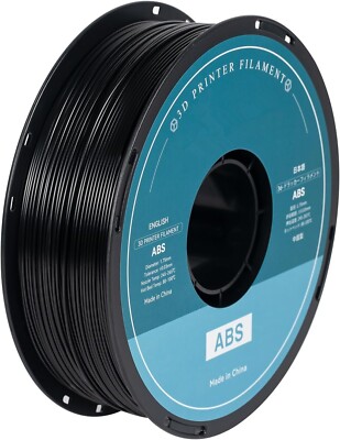 ABS Filament 1.75 mm，Highly Resistant Durable 3D Printer Filament 2.2LB (Black)