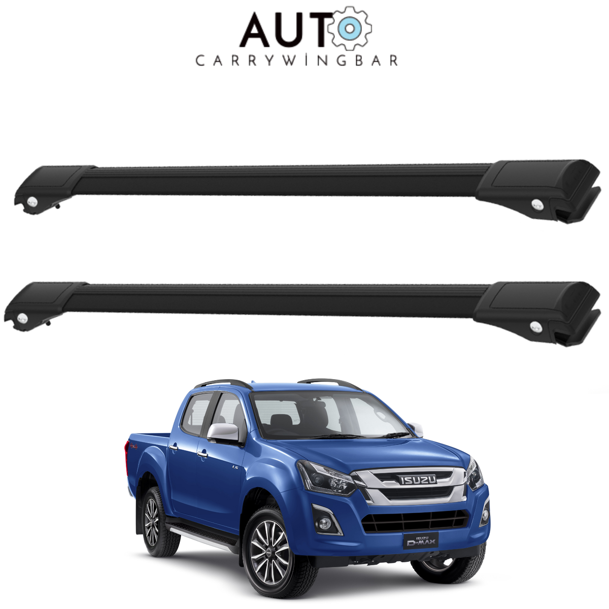中トロページ② Roof Rack Cross Bars for Isuzu D-Max 2011-2017 Aluminium Black