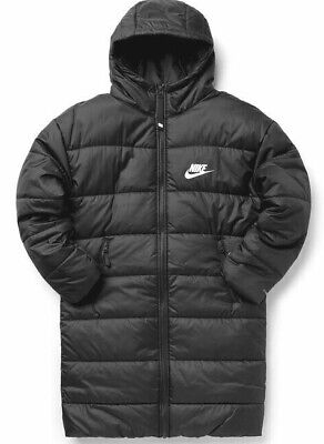 Nike Parka Black Long Jacket Sportswear White Logo Hooded Nike Parka Black Long Jacket Sportswear White Logo Hooded