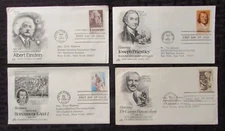 1979-83 FIRST DAY OF ISSUE Einstein De Galvez Papanicolaou Priestley LOT of 4