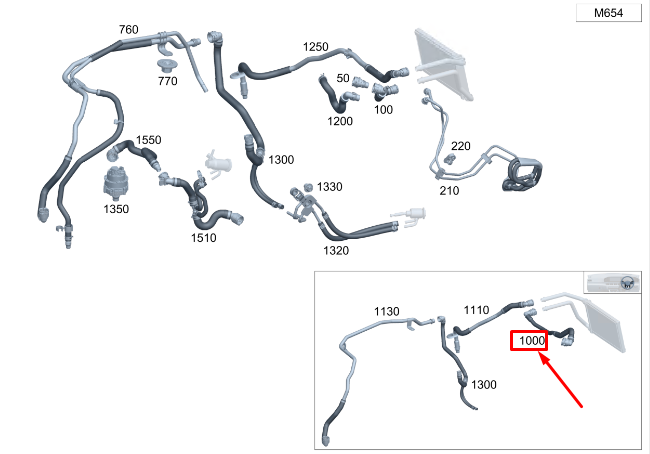 Durite d'échangeur de chaleur MERCEDES-BENZ C W206 A2068304803