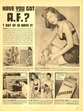 1946 vintage medicine AD Mennen QUINSANA for Athletes Foot On feet shoes  031921