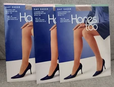 3 Packs NOS Hanes Too Day Sheer Size AB Little Color Pantyhose Hosiery 136 & 117