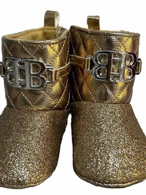 B B  Baby Shoes, Sparkly, Gold, Pink Size3 NEW
