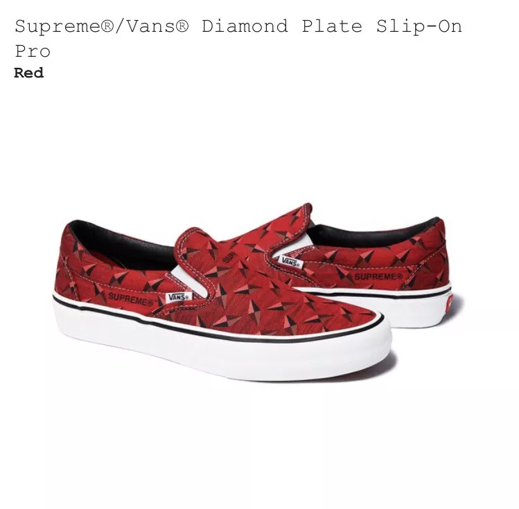 New Ds Supreme x Vans Diamond Plate Slip On Pro Size 8 | eBay