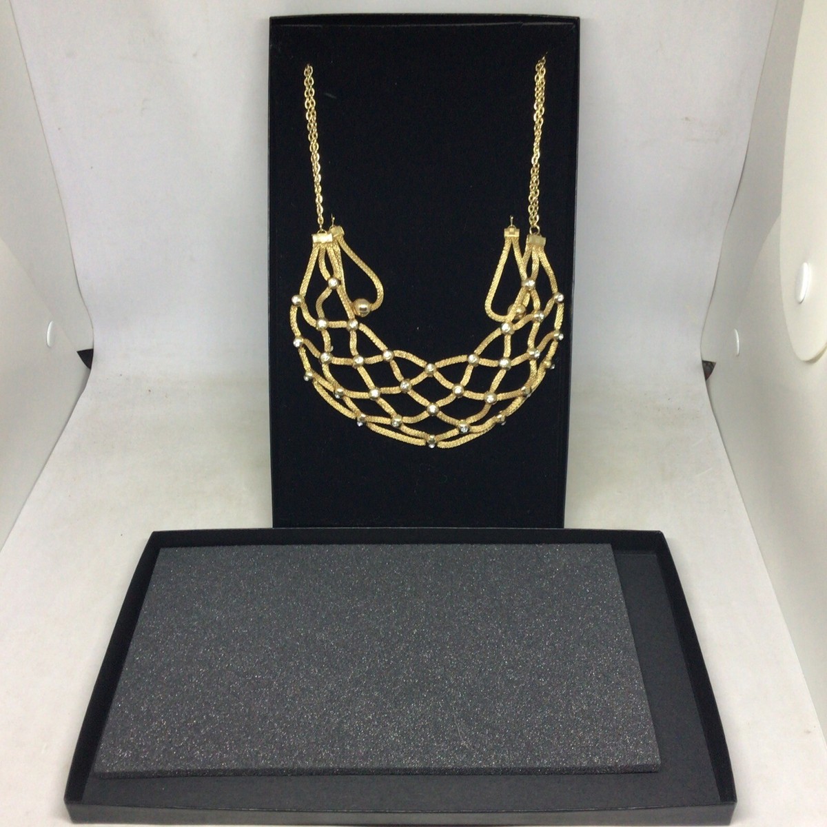 HSN Serena Williams GoldTone Mesh Crystal Necklace Earring