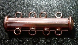 Authentic 4 Strand magnetic Med.Rose gold plated tube slide clasp four strand clasp fpc035