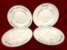 Feed On The Word Set Of 4 Salad Plates 8 1/2"