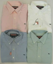 NEW MEN’S VINEYARD VINES L/S SOLID OXFORD WHALE SHIRT, HAMMOCK GREEN, X-LARGE