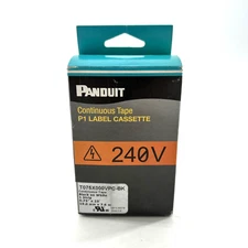 Panduit T075X000VPC-BK Black on White Continuous Tape Label Cassette 0.75” x 25'