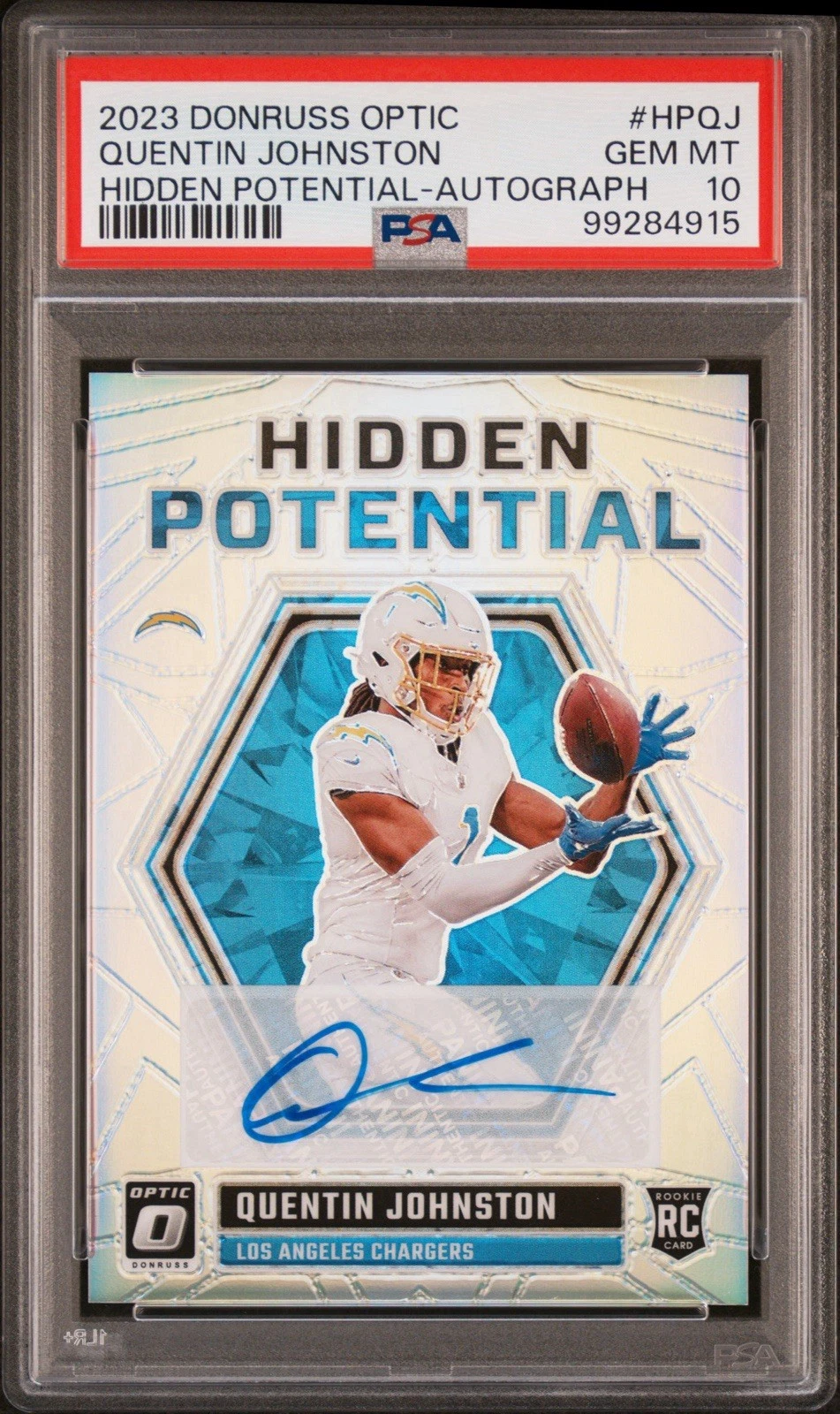 Quentin Johnston Panini Donruss Optic Hidden Potential #HPQJ Autograph