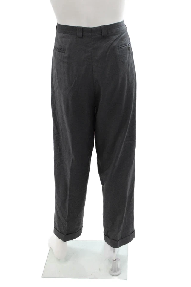 Pantalones de vestir Armani Collezioni para hombre gris oscuro lana cachemir talla 36 Foto 3 de 4
