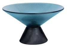 Frutero de vidrio soplado a mano azul YXWPJTYT 9,8′′ centro de mesa moderno de dos tonos
