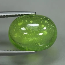8.60 Cts_Loose Gemstone_100 % Natural Unheated Green Peridot Cabochon_Pakistan