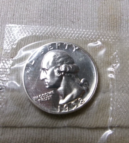 1958 P SILVER PROOF WASHINGTON QUARTER PROOF SET CELLO