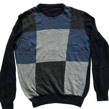 HARMONT BLAINE MEN'S LIGHT PULLOVER WOOL SWEATER LARGE ITALY - MEDIUM US