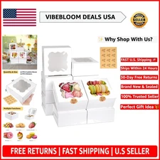 Elegant 12-Piece Cookie Boxes with Window - Perfect for Bakeries & Gifts!