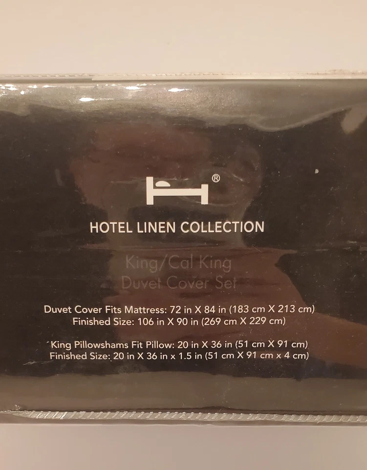 Juego de funda nórdica Hotel Collection King/Cal 100 % microfibra blanco negro Foto 3 de 4