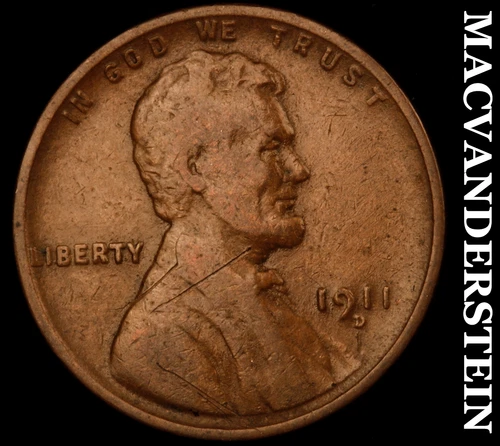 1911-D Lincoln Wheat Cent- Semi Key Better Date No Reserve #J5266