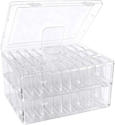 Btnoro Bead Organizer Box, 60 Pcs Small Clear Plastic Storage white 