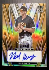2024 Leaf Metal - Autographs Nick Kurtz #BA-NK1 Gold Prismatic /1 (AU, RC)