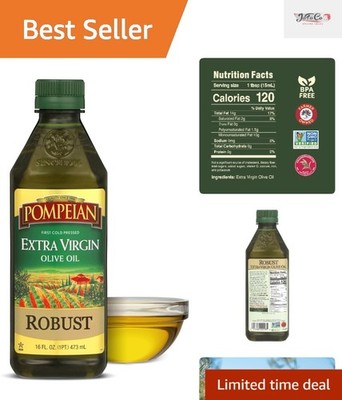 Authentic 16 fl oz Extra Virgin Olive Oil - Gluten-Free, Kosher & Non-GMO