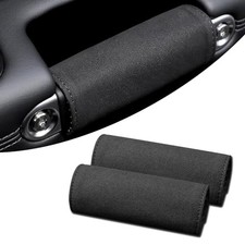 Car Inside Door Handle Protector, 5.7" x 4.72" Breathable Suede 2 PCS Black
