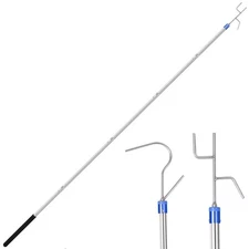 Clothes Hook Pole Clothes Hanger Reaching Hook for Hanging Clothes Light and ...