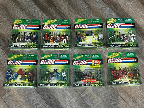 2003-2005 GI JOE VALOR VS VENOM 2 PACK LOT X8 - 16 COMPLETE FIGURES MOC: JINX