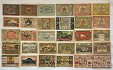 Lot of 30 Notgeld 1920s Germany Austria Emergency Money Banknotes Pfennig Marks