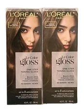 2 × RICH BRUNETTE  L'ORÉAL Le Color GLOSS 1 Step TONING GLOSS Deeply Conditions 