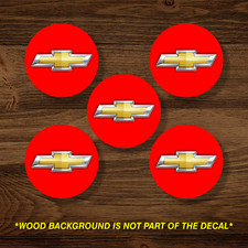 Chevrolet Chevy Bowtie Wheel Center Cap Overlay x5, Vinyl Decal Sticker