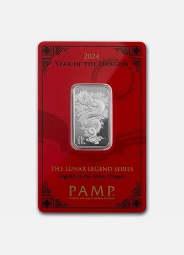 PAMP SILVER 10 gram Silver Bar - Legend of the Azure Dragon .999 Fine Silver