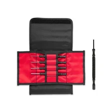 HIT Tool 4 Pin Steel Pin Punch Set in Pouch with Door Hinge Pin Punch & Hammer