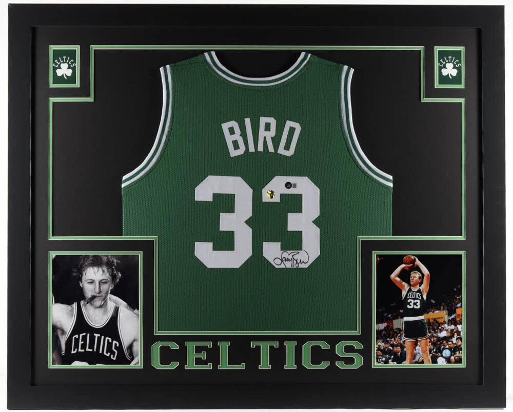 Lot - Larry Bird Autographed Green Basketball Jersey