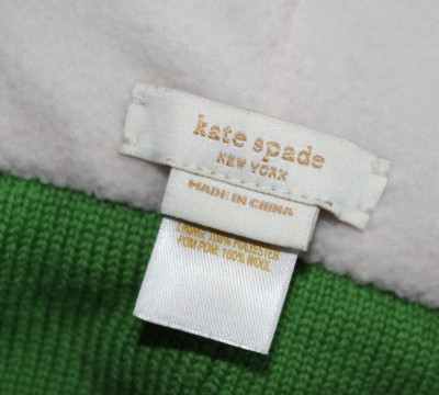 KATE SPADE I Need a Vacation Green Knit Hat Pom Poms Wool  display picture 2