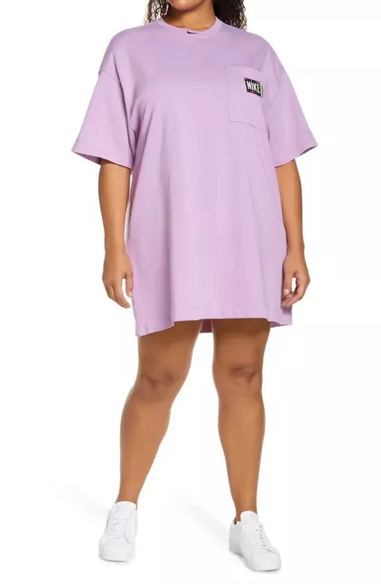 Nike Sportswear Plus Size T Shirt Dress Womens Loose Fit Purple size 2X NWT 70