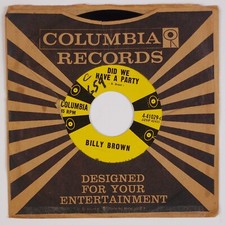 BILLY BROWN: Did We Have a Party? US Columbia ’57 Rockabilly Orig 45 NM- HEAR