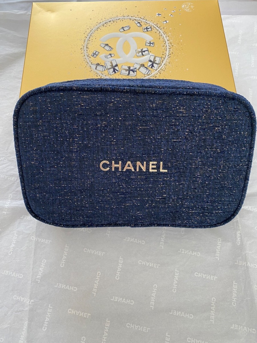 Chanel Holiday 2023 Makeup Bag Blue Pouch ONLY Brand New
