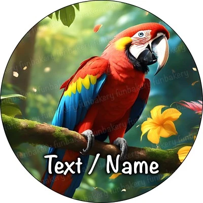 FUNBAKERY Parrot Bird Cake Topper Party Decoration Edible Birthday Custom Personalised