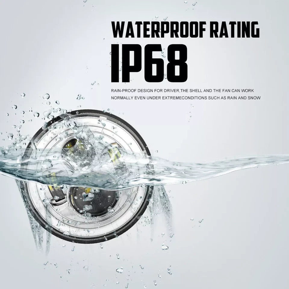 Faro Moto 7" 60W con Intermitente DRL + Cubo Carcasa Faro LED Foto 4 de 4