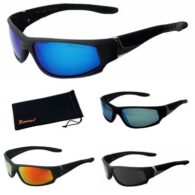 Rennec Sonnenbrille Polarisiert Sport Biker Brille Schmal Wrap Around UV400 P55