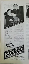 1937 Ronson Cigarette Lighters Shorham Hotel Washington D.C. Vintage  Ad