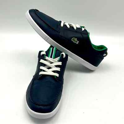LACOSTE BOWREY PMN MENS SIZE 13 DARK BLUE GREEN WHITE SNEAKERS